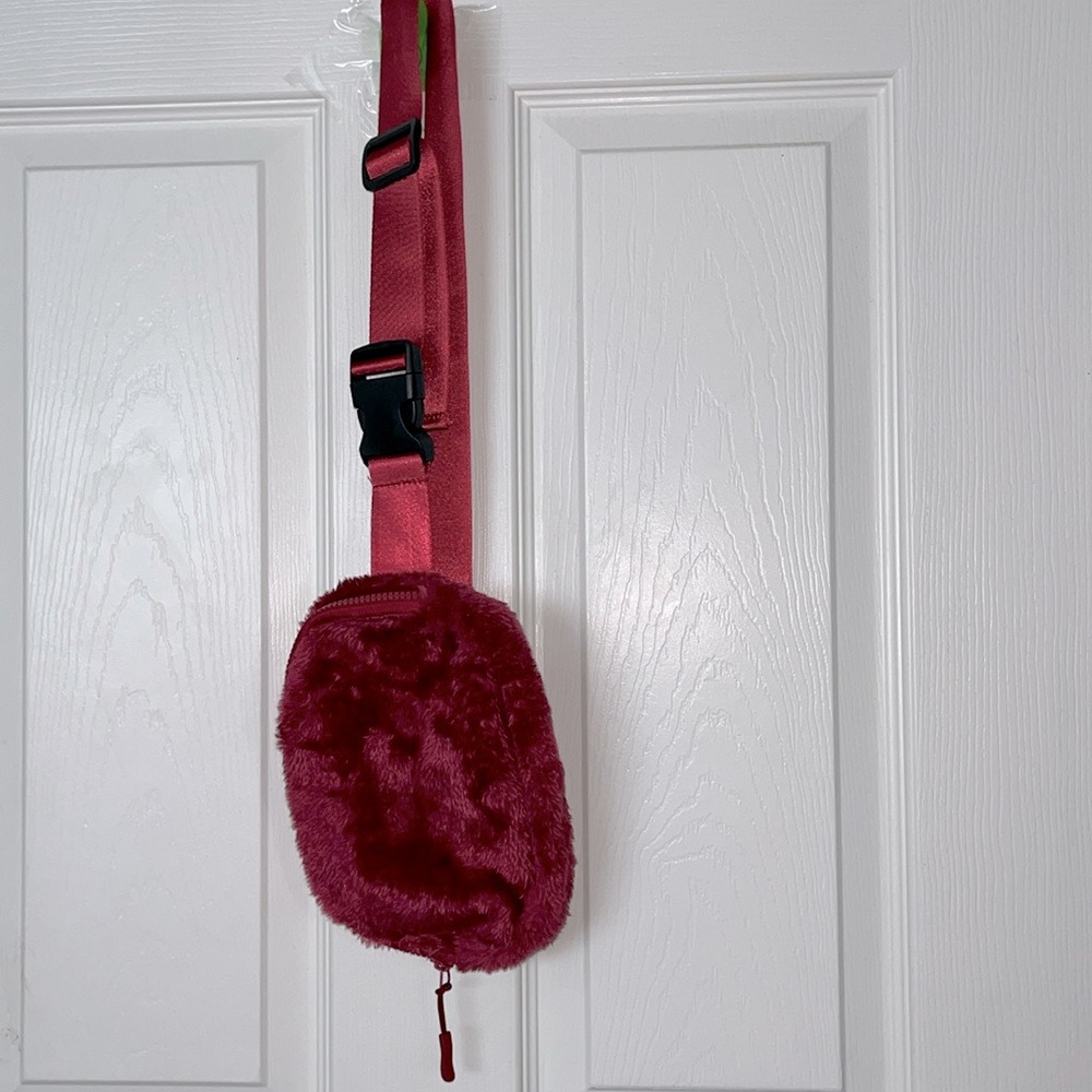 Fuzzy Pink Crossbody Bag